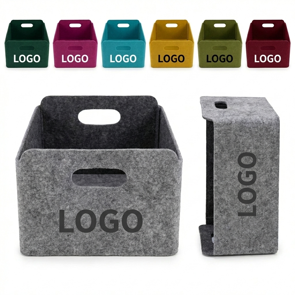 Elegant Foldable Felt Organizer Basket | Collapsible Home Storage Solution