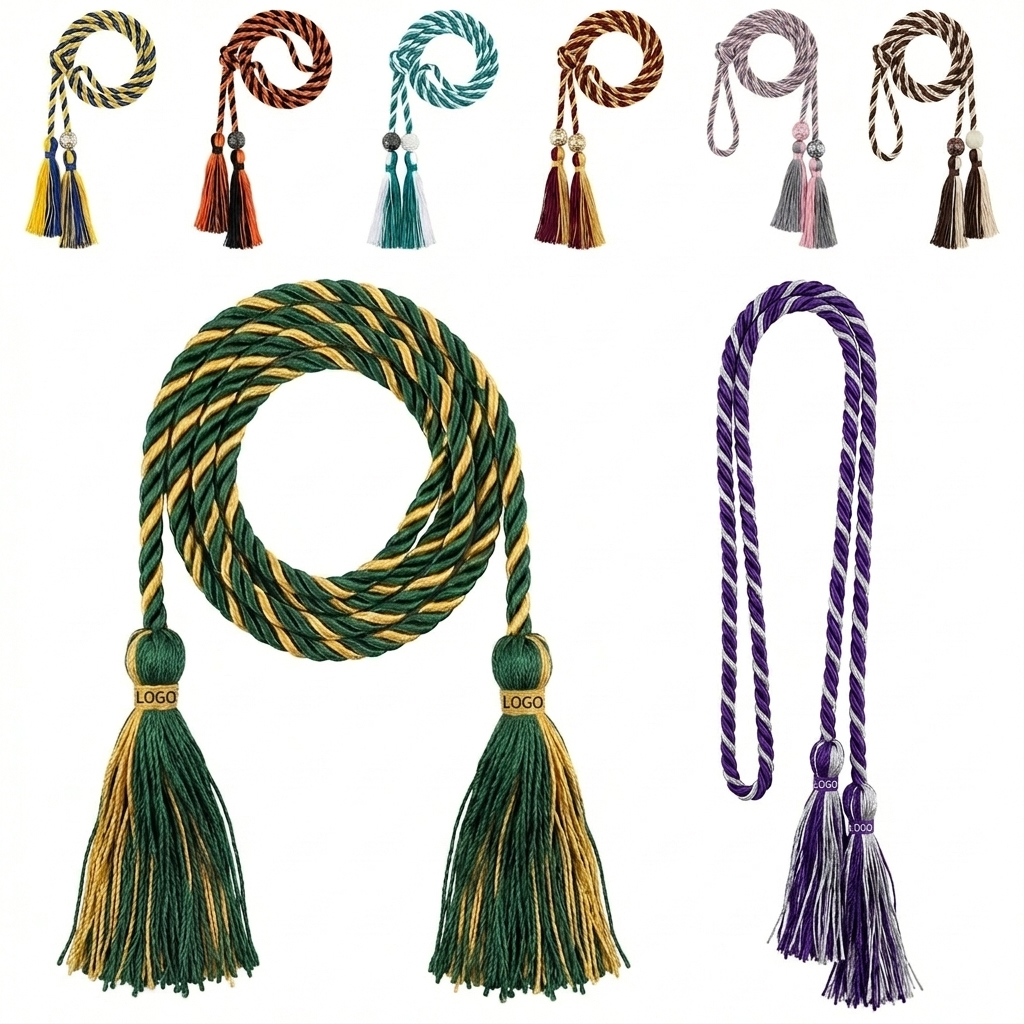 Vivid Multi-Color Academic Honor Cords for Graduation