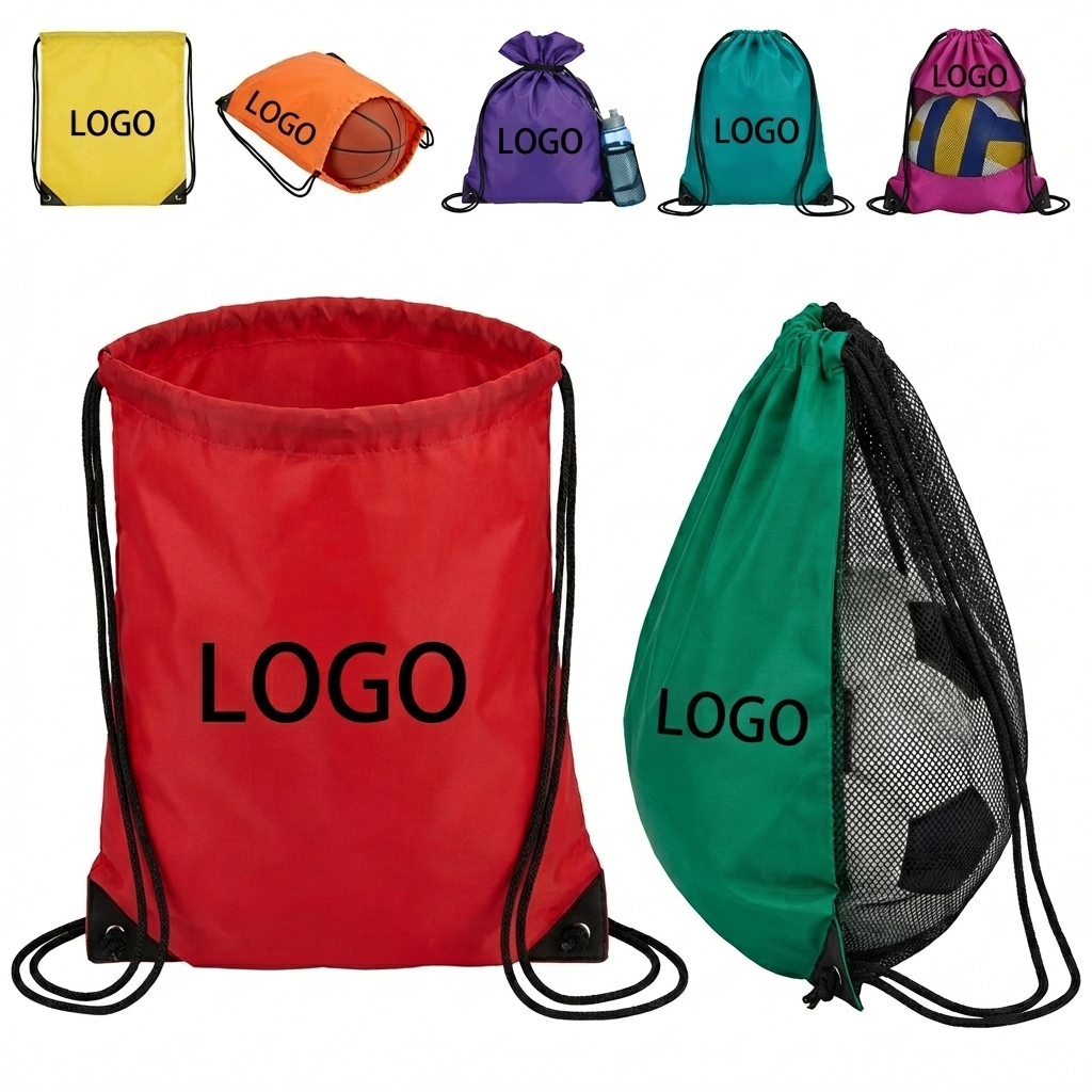 Game Day Mesh Ball Pocket Drawstring Backpack