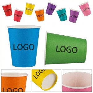 Vibrant Disposable Paper Cups - 12oz Assorted Color Pack