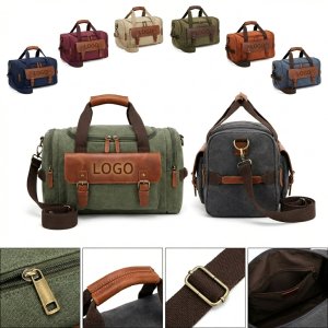 Structured Canvas Weekender Bag for Travel with Durable Base