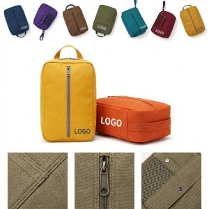 Foldable Canvas Shoe Travel Bag with Odor Control