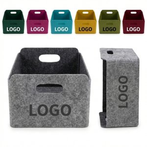 Elegant Foldable Felt Organizer Basket | Collapsible Home Storage Solution