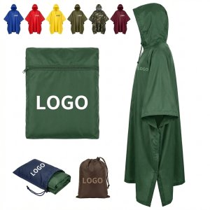 Waterproof Hooded Rain Poncho with Grommets, Foldable for Outdoor Travel and Emergencies