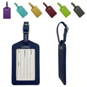 Custom PU Leather Luggage Tag with Writable Insert Card